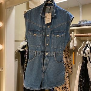 Zara Denim Romper
